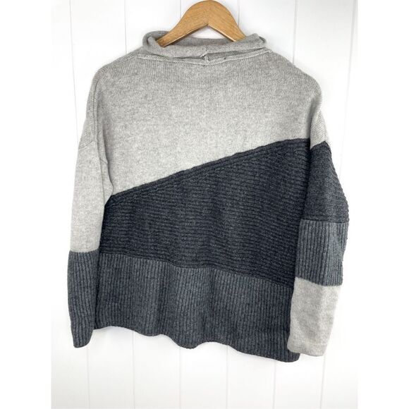 French Connection Wool Blend Modern Color Block Funnel Neck Sweater Size S - Picture 7 of 7